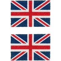Nicola Spring Coir Door Mats - 60 x 40cm - Union Jack - Set of 2 | Size: 40 cm x 60 cm