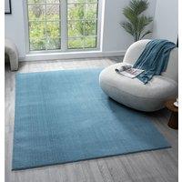 Desire Rugs Comfy Washable Low Pile Living Room Area Rug - Anti-Slip Felt Backing in Blue | Size: 60 cm x 200 cm
