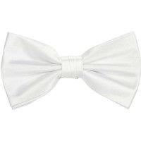 Neel Blue Men's Stylish Bow Ties Colourful Plain Solid Satin Polyester Adjustable Pre-Ties in White