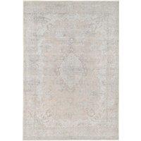 Kukoon Neutral Beige Distressed Traditional Medallion Non Slip Washable Low Pile Rug | Size: 60 cm x 110 cm