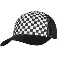 Flexfit by Yupoong Men's Checkerboard Retro Trucker Cap in Black