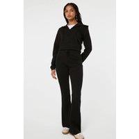 Pink Vanilla Women's Black Pin Tuck Jersey Flares | Size: Large