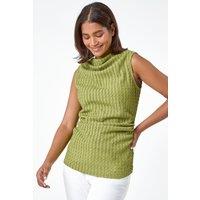 Roman Women's Textured Sleeveless Stretch Top in Lime | Size: 20