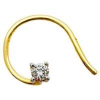 Raina Jewels Women's Diamond Nose Stud/Pin 18ct Gold 0.02 Carats 4-Claw Wire 1.7 mm