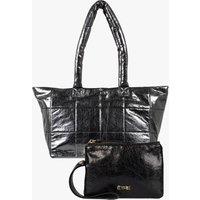 Etre Women's Quilted Tote Bag & Wristlet Purse Set in Black