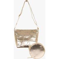 Etre Women's Medium Faux Leather Crossbody Bag & Clip On Coin Purse Set in Gold