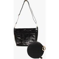 Etre Women's Medium Faux Leather Crossbody Bag & Clip On Coin Purse Set in Black