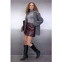 WOVCOR Women's Faux Leather Mini Skirt in Burgundy | Size: Small