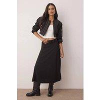 WOVCOR Women's Belted Skater Maxi Knit Skirt in Black | Size: XS