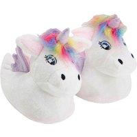 Slipper Snob Girl's White Unicorn Plush Slippers Gift for Christmas | Size: Infant 2-3