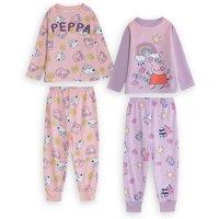 Peppa Pig Girl's Long Sleeve Long Leg Pyjama Set | Multicoloured | Official Merch | Size: 18-24 m