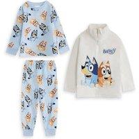 Bluey Boy's Long Sleeve Long Leg Pyjama & Jumper 3 Piece Set | Blue | Size: 18-24 m