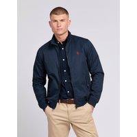U.S. POLO ASSN. Men's Cotton Twill Harrington Jacket in Dark Navy | Size: XL