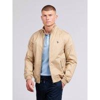 U.S. POLO ASSN. Men's Cotton Twill Harrington Jacket in Natural | Size: Large