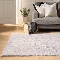 OHS Fluffy Teddy Rug Soft Floor Carpet Non Slip Area Mat in Silver | Size: 120 cm x 170 cm