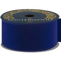 VFM e-Store Christmas Ribbon Garland 6cm x 12cm Blue X 1 | Size: 6 cm x 12 cm