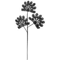 VFM e-Store Christmas Long Stem with Glitter Decoration 60cm x 22cm Black X 1 | Size: 60 cm x 22 cm
