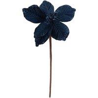 VFM e-Store Christmas Fabric Poinsettia Pick 32cm x 18cm Blue X 1 | Size: 32 cm x 18 cm