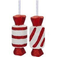 VFM e-Store Candy Cane Sweet Hanging Christmas Tree Decorations Pack of 2 Random in Red