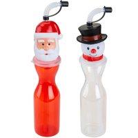 VFM e-Store Christmas Bottle Santa Snowman Character 1 x Varied Design 6. 5x25cm | Size: 5x25 cm