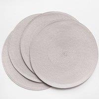 D-C-Fix Wipe Clean Woven Round Placemats Stone in Grey