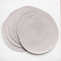 D-C-Fix Wipe Clean Woven Round Placemats Stone in Grey
