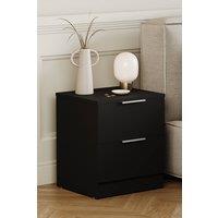 Home Discount Vida Designs Trega 2 Drawer Bedside Chest Table Space Saving Storage in Black