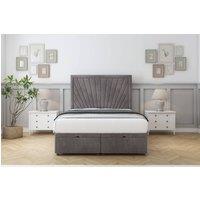 Sloomy Somerset Naples Ottoman Bed Set With 26 Strutted Headboard in Grey | Size: Single