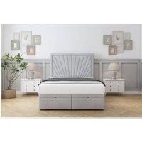 Sloomy Somerset Naples Ottoman Bed Set With 26 Strutted Headboard in Silver | Size: Single