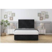 Sloomy Somerset Naples Ottoman Bed Set With 26 Strutted Headboard in Black | Size: Single