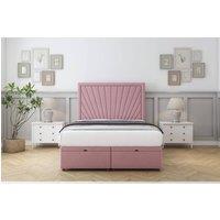 Sloomy Somerset Plush Ottoman Bed Set With 26 Strutted Headboard in Pink | Size: Small Single