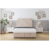 Sloomy Somerset Naples Ottoman Bed Set With 26 Strutted Headboard in Light Sand | Size: Small Single