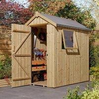 Rowlinsons 6 x 4 Heritage Shed - Pressure Treated Timber - L189 x W140 x H214 cm in Brown