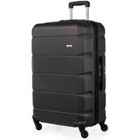A2B Exodus Hard Sided Hold Suitcase, 4 Wheel Checked Travel Luggage in Dark Grey | Size: Large