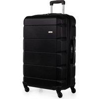 A2B Exodus Hard Sided Hold Suitcase, 4 Wheel Checked Travel Luggage in Black | Size: Large