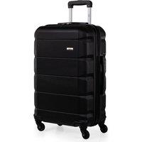 A2B Exodus Hard Sided Hold Suitcase, 4 Wheel Checked Travel Luggage in Black | Size: Medium