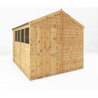 Mercia 10 x 8 Feet Shiplap Apex Shed - L296.6 x W250.4 x H235.6 cm - Brown