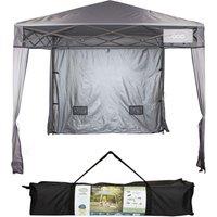 VFM e-Store Pop Up Gazebo | 2.4m x 2.4m | Compact | 1 Person Setup | Grey