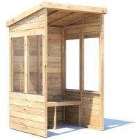 Dunster House Wooden Garden Arbour With Glazed Panels, W1.2m x D1.2m / W4' x D4' in Brown