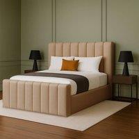 Desire Deco Selena Premium Upholstered Bed Frame, UK Sizes Available in Beige | Size: Single