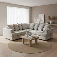 Abakus Direct Ferguson Chenille Corner Sofa with Deep Seats & Angular Arms in Light Grey
