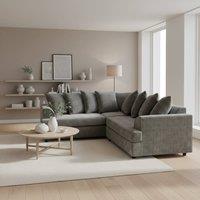 Abakus Direct Ferguson Chenille Corner Sofa with Deep Seats & Angular Arms in Charcoal