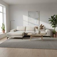 Abakus Direct Venice Chenille Corner Left Sofa with Extra-wide Padded Arms in White