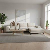 Abakus Direct Venice Chenille Corner Right Sofa with Extra-wide Padded Arms in White