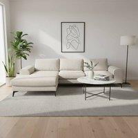 Abakus Direct Venice Chenille Corner Left Sofa with Extra-wide Padded Arms in Cream