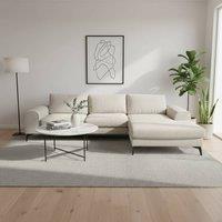 Abakus Direct Venice Chenille Corner Right Sofa with Extra-wide Padded Arms in Cream