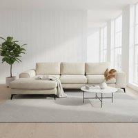 Abakus Direct Venice Chenille Corner Left Sofa with Extra-wide Padded Arms in Beige