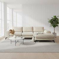Abakus Direct Venice Chenille Corner Right Sofa with Extra-wide Padded Arms in Beige