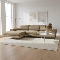 Abakus Direct Venice Chenille Corner Left Sofa with Extra-wide Padded Arms in Brown