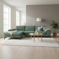 Abakus Direct Venice Chenille Corner Left Sofa with Extra-wide Padded Arms in Green